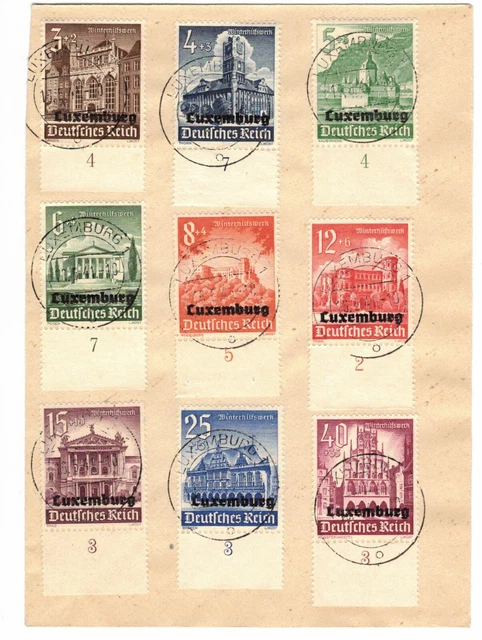 DR Luxemburg 33/41 auf Brief gest. 16.5.41 alle Marken mit Unterrand!