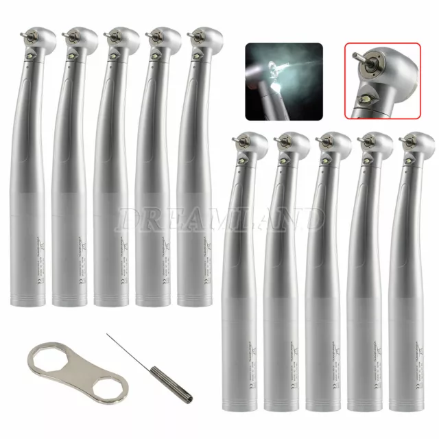 1-10 Dental LED Fiber Optic Handpiece E-Generator fit Coupler / Rotor S-T2