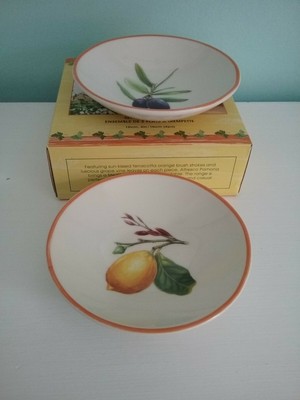 Portmeirion Alfresco Pomona gear up of two 4" dip dishes, boxed, free stamp, new 2
