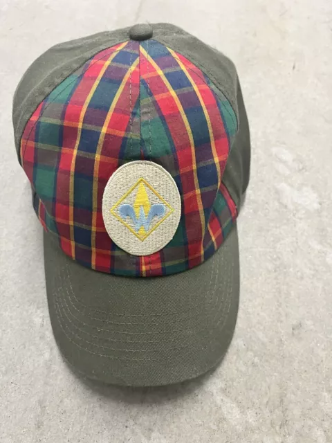 Boy Scouts Of America BSA Plaid Webelos Hat BOYS Size Small Medium Adjustable