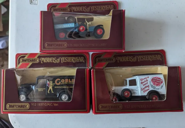 Matchbox Models Of Yesteryear 2 Vans & Beer Lorry Y-26, Y12, Y-22