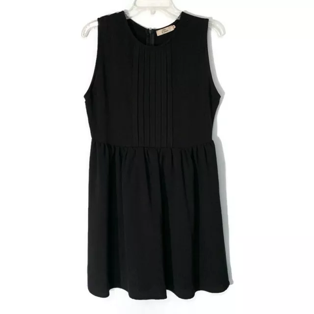 Elodie Women Medium Pleated Bodice Little Black Sleeveless A Line Cut Mini Dress