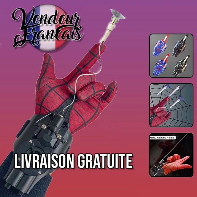 Gants de poignet lanceur fléchettes spider man Gants de poignet lanceur fléchettes spider man