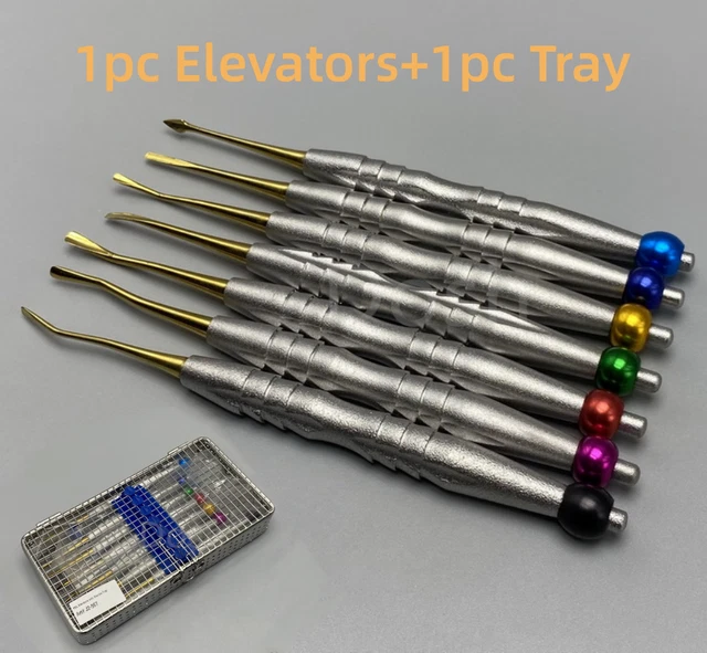 7pc Root Elevators Dental Luxating Surgical Sterilization Extraction Tool
