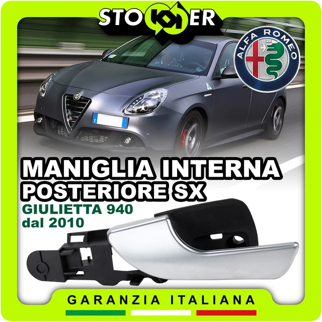 Maniglia Interna Apriporta Posteriore Sinistra Per Alfa Romeo Giulietta Dal 2010 - Cromata Satinata - Foto 2