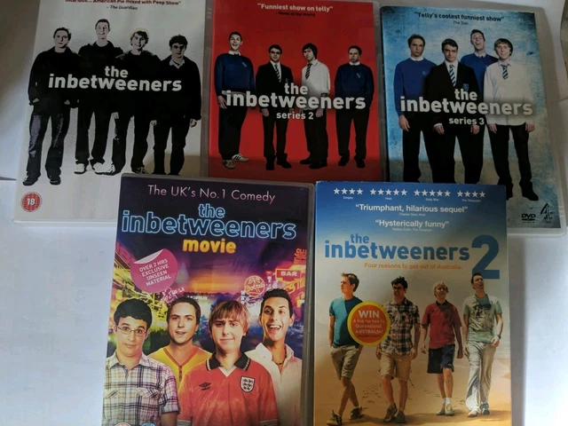 THE INBETWEENERS: SERIES 1 2 y 3 (DVD, 2010, juego de caja de 3