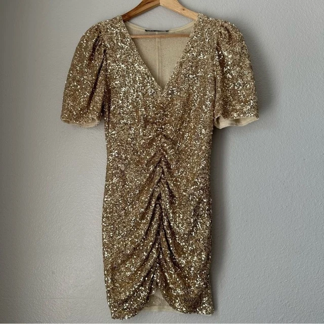 ZARA LIMITED EDITION Sequin Dress Size S Floral $229 $74.00 - PicClick