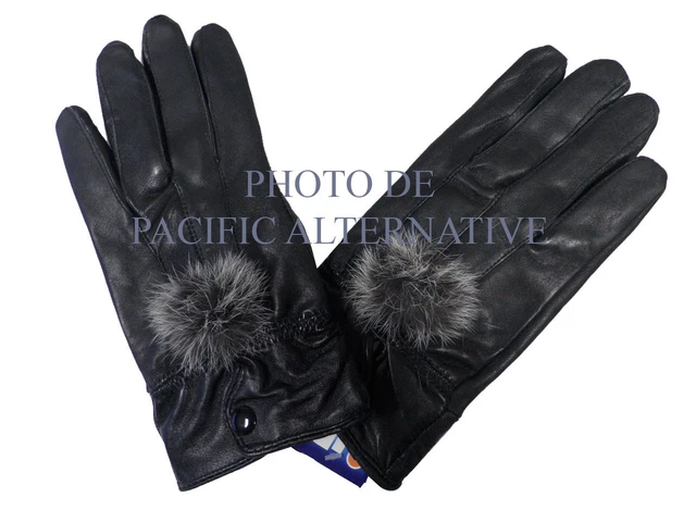 Gants Femme En Cuir D'agneau Ajouré Marine - Taille 6 1/2, Neufs Sans étiquettes