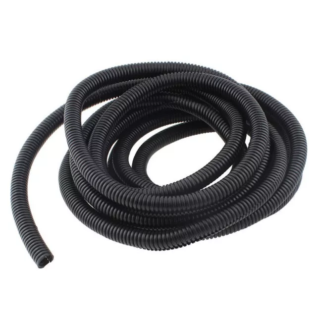 10x13mm Black Polyethylene Split Corrugated Tubing Wire Cable Conduit 4M