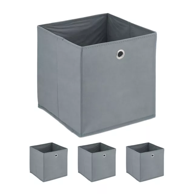 Cajas almacenaje gris claro Cajones almacenaje tela 4 cestos plegables estante