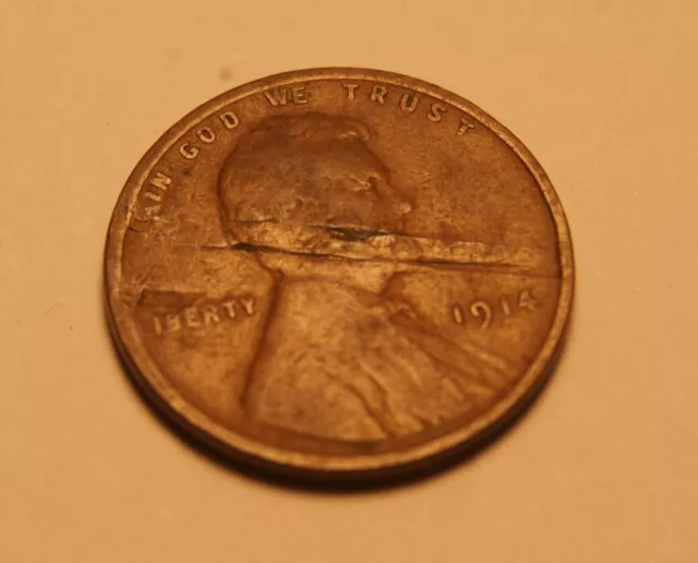 1914 P Lincoln Cent LAMINATION ERROR