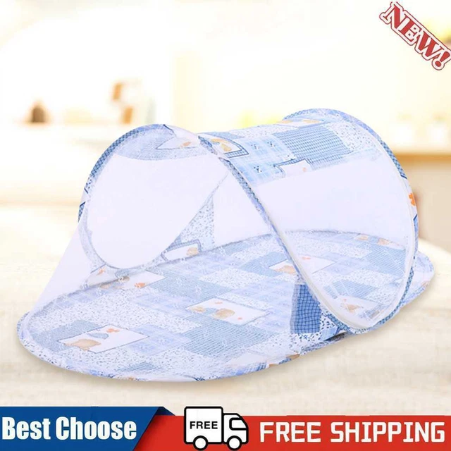 Ropa de cama plegable para cuna para recién nacido (azul)