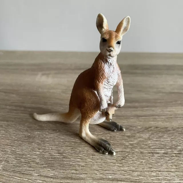 Schleich Brown Kangaroo & Joey Baby Pouch Animal Figure D-73527