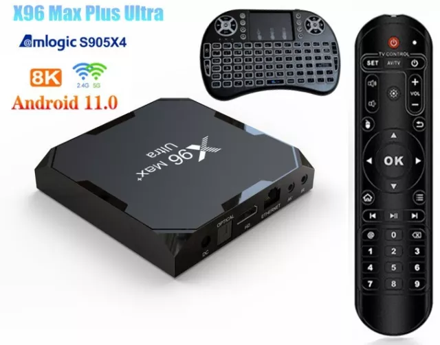4G 64G X96 Max Plus Ultra TV Box Android11 S905X4 8K HDR Wifi BT Media Player+i8