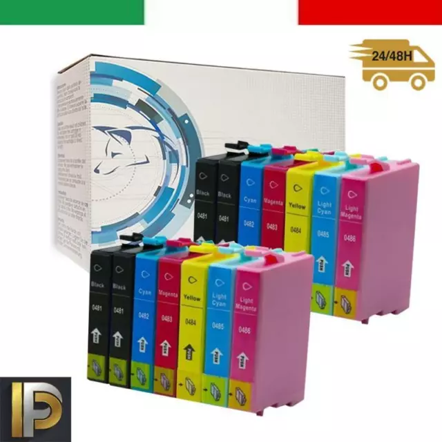 Kit 14 cartucce per Epson stylus photo R200, R210, R220, R300, R300M, R320, R340