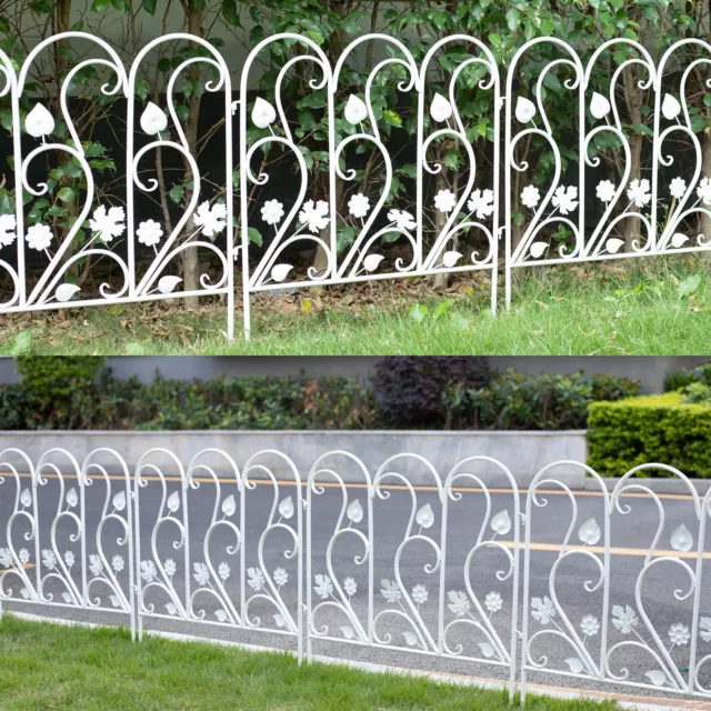 Rustproof Garden Fence 5 Panels Metal