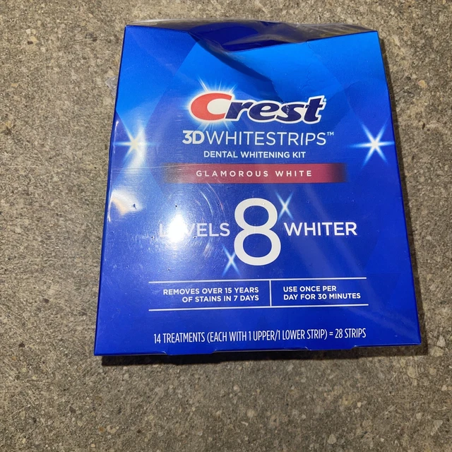 CREST 3D WHITESTRIPS Glamorous White 8 Levels Whiter 28 Strips