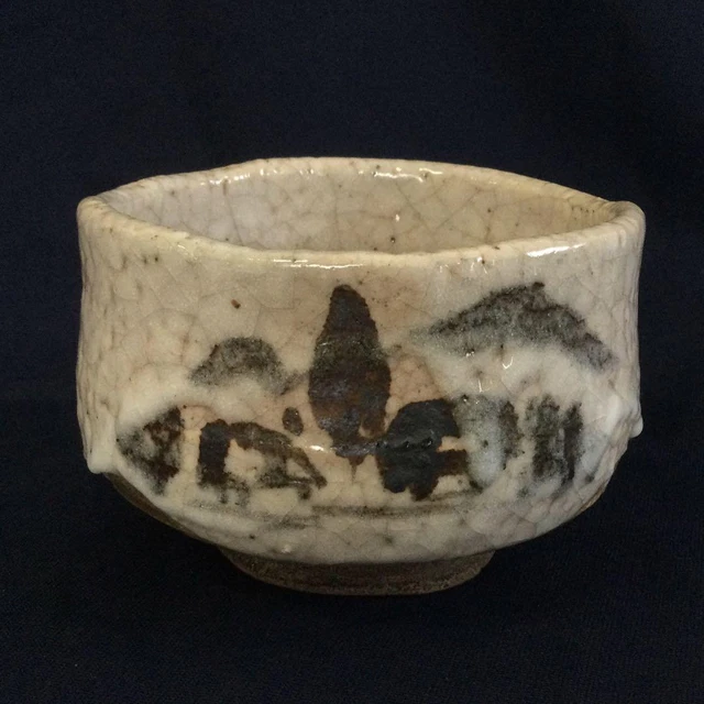 Koshino Eshino tea bowl diameter 13cm ceramicbeige  with box vintage used rare