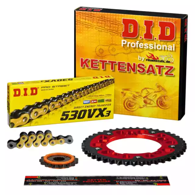 DID VX3 SILENT Kettensatz GOLD Honda CBR 1000 RR SC59 08-16 Supersprox ROT extra