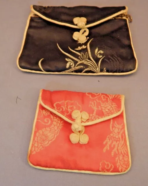 Pair of Antique Silk Brocade Jewelry Bags from GEMSLAND MANDARIN HOTEL HONG KONG