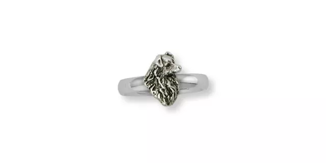 Australian Shepherd Ring Jewelry Sterling Silver Handmade Dog Ring AU13-R