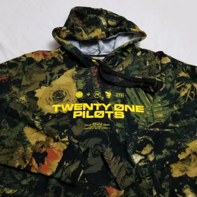 Twenty One Pilots Trench Floral Hoodie Sweatshirt Flower Camo Tour Medium