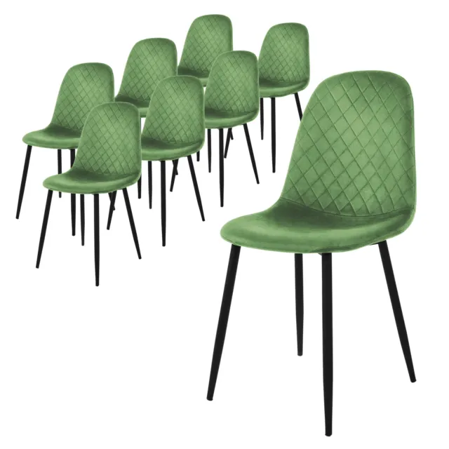 8x sillas de comedor salvia funda terciopelo asientos diseño ergonómico moderno