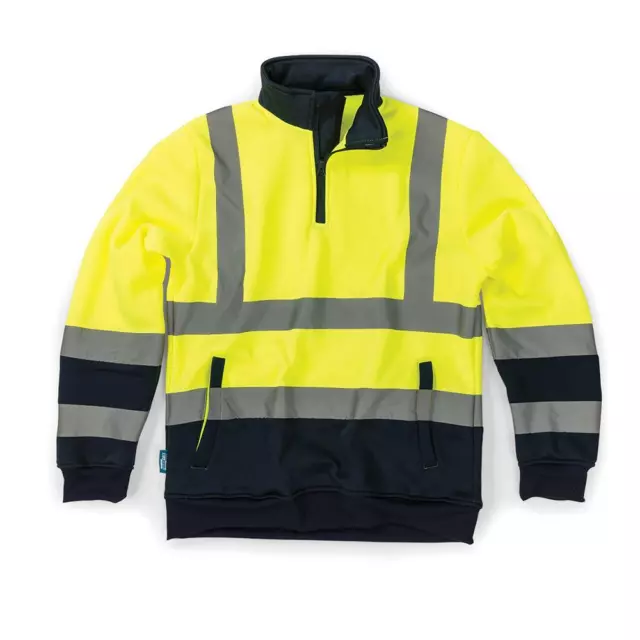 Tough Grit Sweatshirt bicolore haute visibilité jaune/bleu marine Taille M