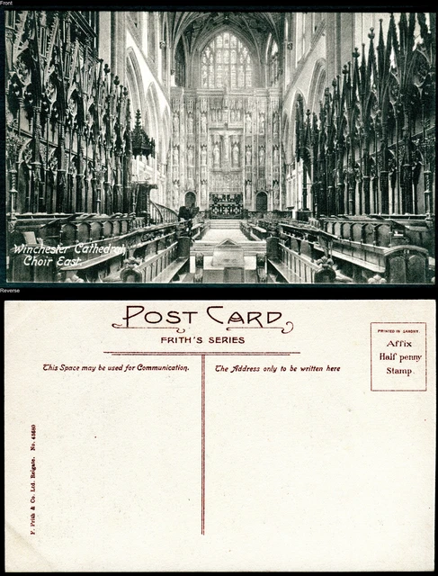 Winchester Cathedral, Choir East. Hampshire. Frith series postcard. Uncirculated