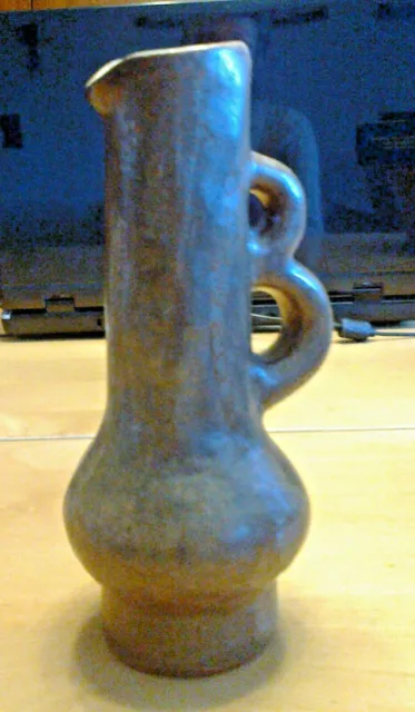 schöne alte Keramik Vase, Blumenvase, KRUG  braun, glasiert, 2 Stck. Henkeln