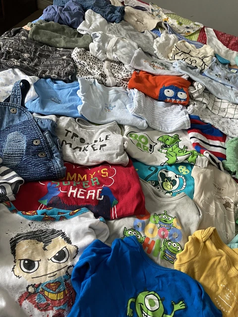65 Piece HUGE Baby Boy Bundle - Mixed Sizes Newborn to 12 months - Job Lot