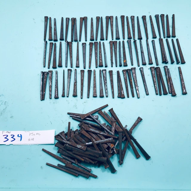 2 - 1/4 inch Vintage Used Square Head iron Common Cut Nails   150 count lot 2lb