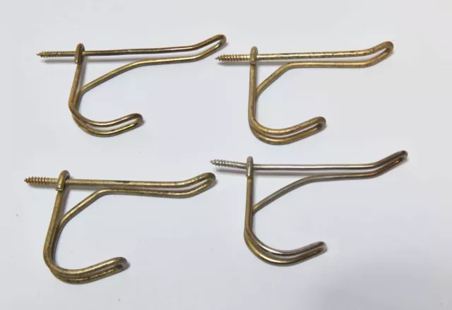 4  Screw In Bent Wire Hat Or Coat Hooks