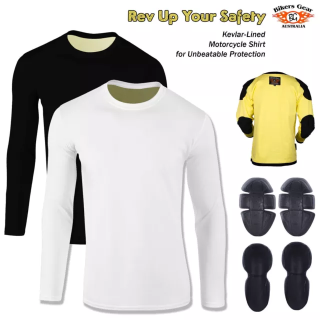 Bikers Gear Australia Apex Motorcycle Kevlar Lined Protective T-Shirt CE Armour