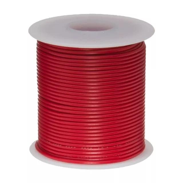 18 AWG Gauge GXL Automotive Stranded Hook Up Wire, 25 ft, Red, 60 Volts