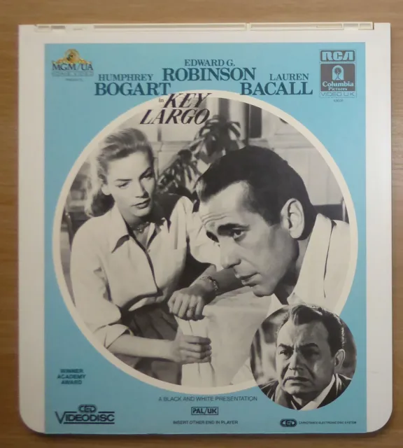 UK PAL CED Videodisc: Untested: Key Largo ( Bogart, Robinson & Bacall)