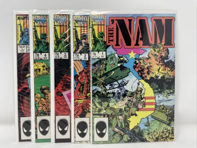 The ‘Nam # 1 2 3 4 5 Marvel Comics 1986 Set Of 5 Vietnam War VF/NM
