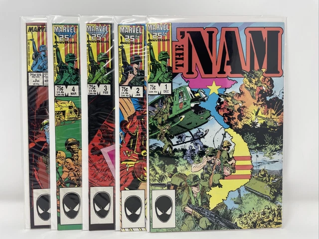 The ‘Nam # 1 2 3 4 5 Marvel Comics 1986 Set Of 5 Vietnam War VF/NM