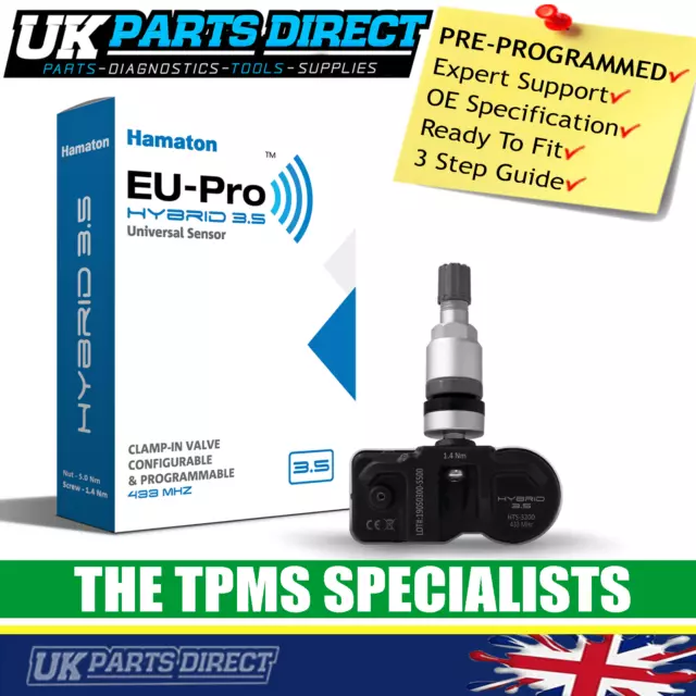 TPMS Tyre Pressure Sensor for Nissan Navara (14-17) - PRE-CODED - Ready to Fit