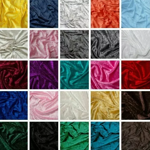 Crushed Velvet Fabric Dress Craft Stretch Velour Material 150cm Wide