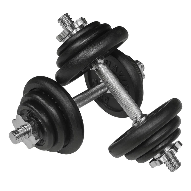 Viavito 20kg Black Cast Iron Dumbbell Training Gym Fitness Weight Set