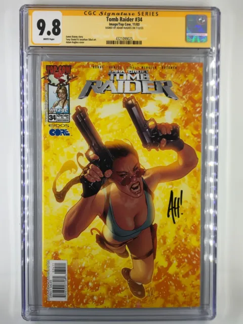 Tomb Raider #34 CGC 9.8 SIGNED ADAM HUGHES. IMAGE/TOP COW COMICS NOV. 2003