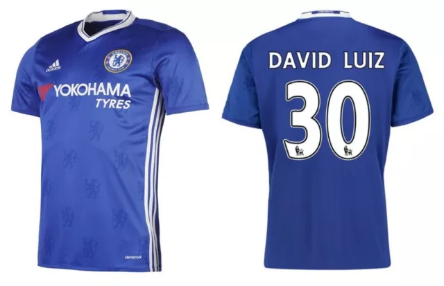 adidas FC Chelsea 2016-2017 Home Jersey - David Luiz 30 I Home CFC