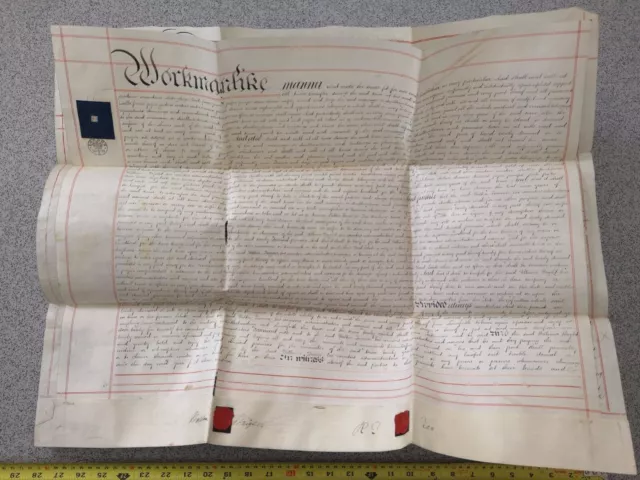Antique Hand-Written Legal Document Vellum 1870 Lease of railway house