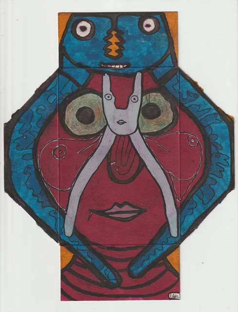ART BRUT SINGULIER outsider art - dessin - Faravel Marie-Jeanne EUR 15