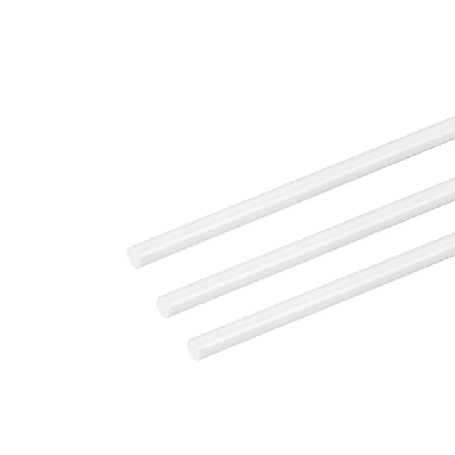 3 pz. Asta rotonda per modellismo architettonico fai da te plastica 3 mm x 20" bianco