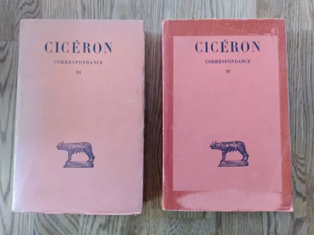 CICÉRON : Correspondance, Tomes III et IV (1950-1962) Budé broché, bon état