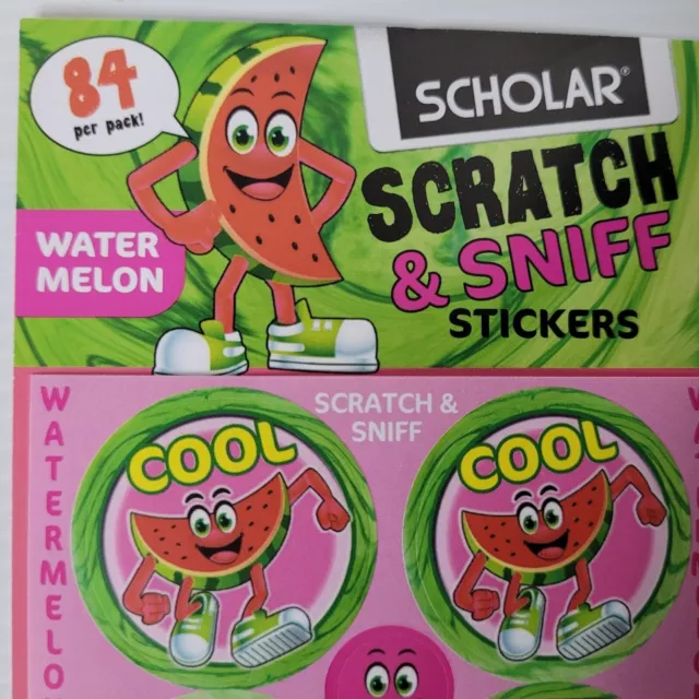 1 x Pack Of 84 Brand New Reward Stickers Smelly Scratch & Sniff Various Designs