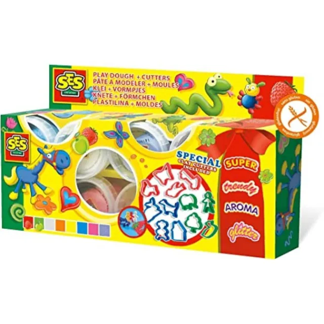 SES Creative 00498 Children's Claymania Super Clay and Cutters Set, Mixed