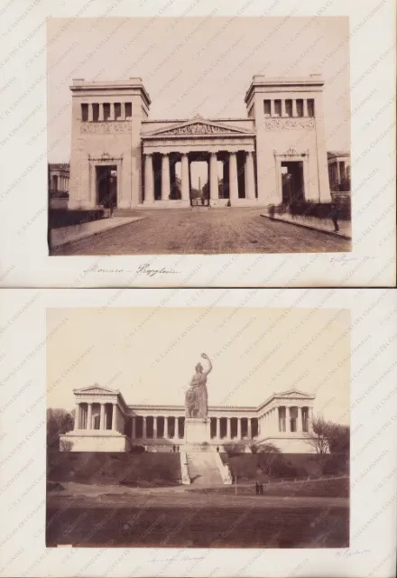 1890 GERMANY Munich Munchen Propylaen Konigsplatz 2 Photos Stuffler albumen